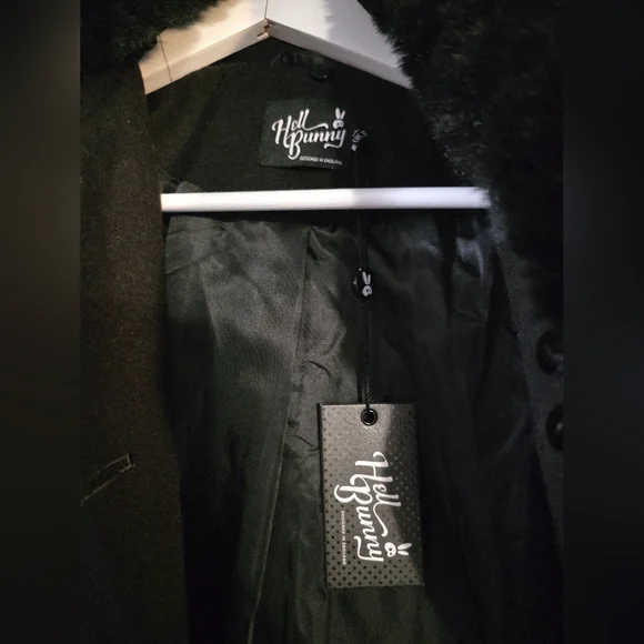 Hell Bunny Interstellar Coat Black And White Moon And Star Design - Picture 3 of 7
